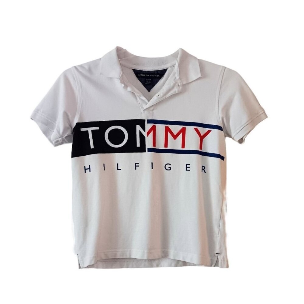 Boy's Tommy Hilfiger White Collared Shirt- Size M